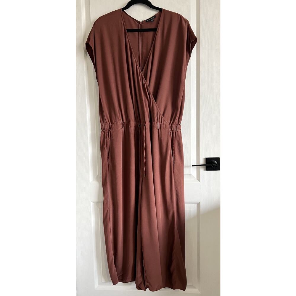 Eileen Fisher Ruset Wide Leg Jumpsuit Tencel Viscose Crepe V-Neck Size Large - Picture 4 of 14